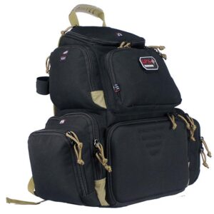 G-Outdoors Handgunner Backpack with 4 Handgun Cradle-Black/Tan